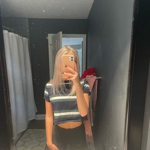 Brandy Melville Striped Crop Tee